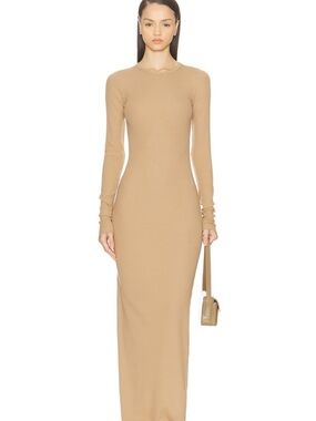Eterne Long Sleeve Maxi Dress in Camel